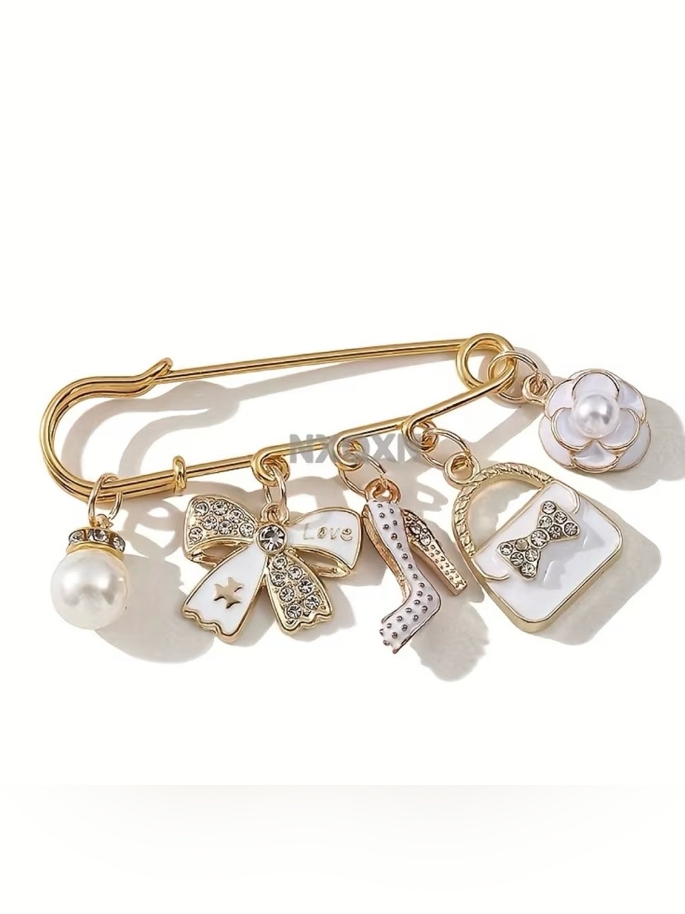 Charm Safety Pin or Brooches pink,white or black pick one Choose your color - Picture 5 of 17
